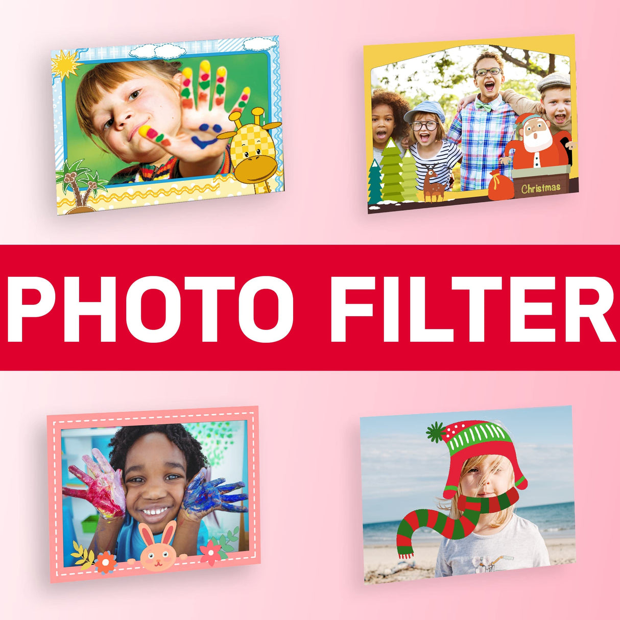 AgfaPhoto Realikids Cámara instantánea + 1 Tarjeta Micro SD de 32 GB + 3 Rollos de Papel térmico ATP3WH - Cámara instantánea para niños, Pantalla LCD de 2.4 Pulgadas, Espejo Selfie y Filtro de Fotos