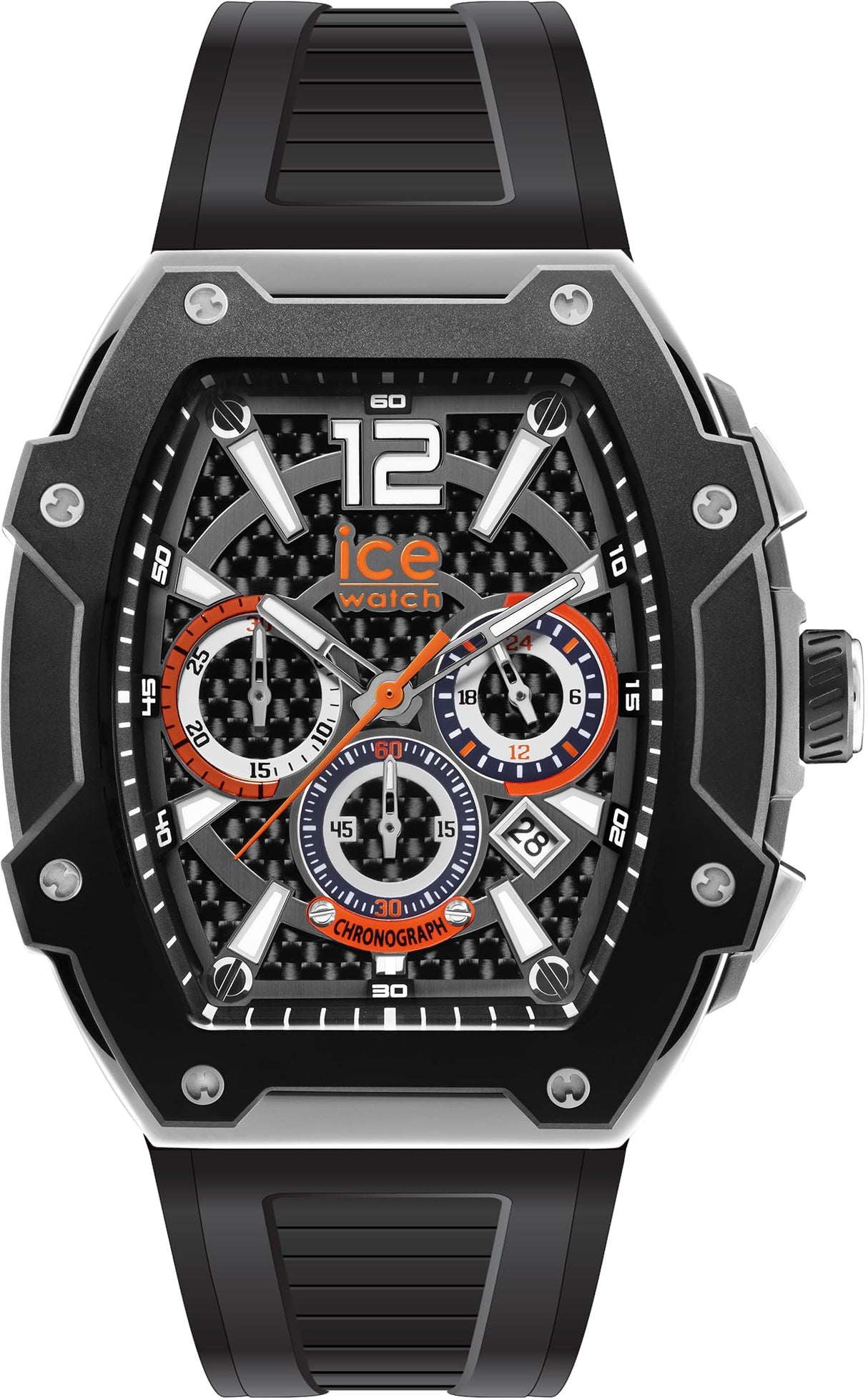 ICE-WATCH - Ice Boliday Black Silver Steel - Reloj Negro para Hombre con Correa de Silicona - 024363 Large (47mm)