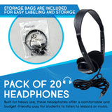 Egghead- 1000 Auriculares estéreo Negros (20 Unidades)