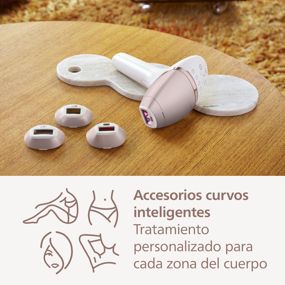 Philips Lumea Serie 9900, depiladora IPL con Inteligencia Artificial, tratamiento personalizado, 4 accesorios para el cuerpo, la cara, la zona del bikini y las axilas, con cable y sin cable, BRI951/00