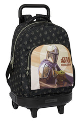 Safta THE MANDALORIAN THIS IS THE WAY - Mochila Grande con Ruedas, Compacta, Extraíble, Ideal para Niños de Diferentes Edades, Cómoda y Versátil, Calidad y Resistencia, 33x22x45 cm, Color Negro