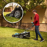 Cecotec Cortacésped de Cable Terrenator 460 Flex Z Auto. 2000W, Ancho de Corte 46cm, Propulsión Automática, Cambio Altura Sistema Z-Tech, 4in1 con Mulching, Ruedas Traseras XL, Tecnología BeltDrive
