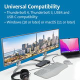 Kensington K34111EU - Adaptador AD2010T4 Multipuerto Thunderbolt 4, Doble Monitor 8K/4K, Lector de Tarjetas Micro SD, 96W, 2x HDMI, Ethernet, USB-C 3.2 y 4x USB-A