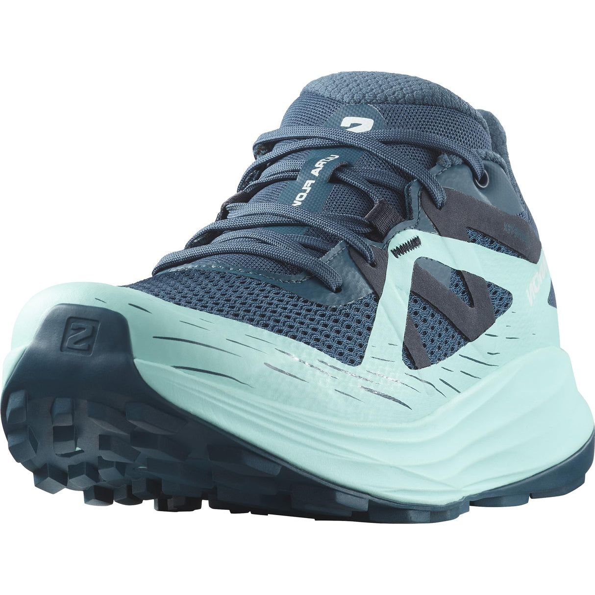 Salomon Ultra Flow Gore Tex Zapatillas Impermeables de Trail Running para Mujer, Resistente al mal tiempo, Amortiguación del asfalto al sendero, Preparada para terrenos mixtos, Deep Dive, 39 1/3