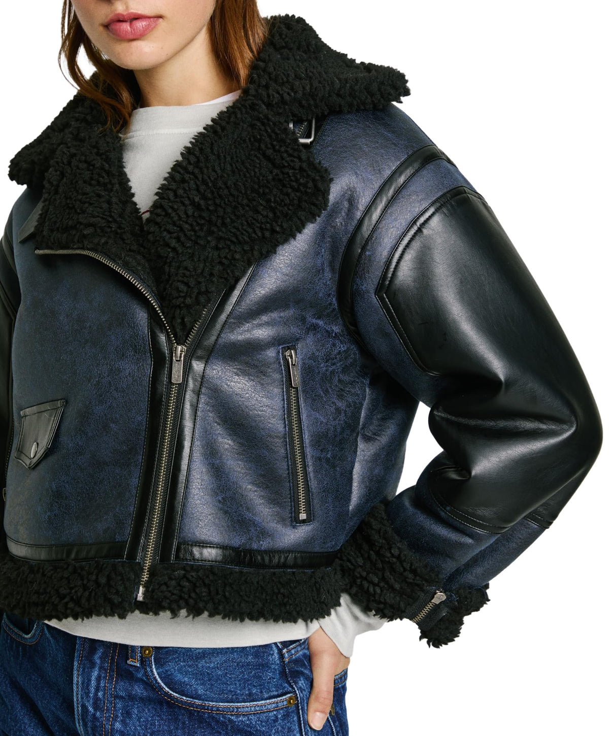 Pepe Jeans Brooklyn Chaqueta, Azul (Dulwich Blue), XL para Mujer