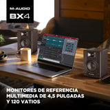 M-AUDIO BX4 Par 4.5" 120W Monitores de Estudio, Altavoces Autoamplificados para PC para videojuegos, producción musical, transmisiones en directo, podcast