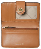 Michael Kors MD Tab Pckt Bifold, Hand Bag Women, Vanilla/Acorn, One Size