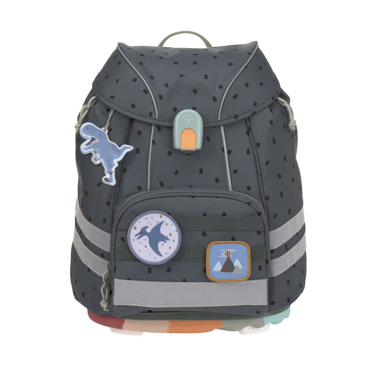 LÄSSIG Juego de mochilas escolares de 7 piezas para niños/ School Set Flexy Unique, Speckles anthracite