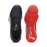 PUMA - Eliminate Turbo, Zapato de Tribunal Interior Unisexo, Parisian Night-PUMA White-Glowing Red,