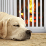 Relaxdays Niños Barrera Seguridad Perros, Animales, Valla Protección Mascotas, Puerta, 70x154cm, Plegable, 3 Paneles, Blanca, Tablero de Fibras
