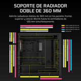 CORSAIR Frame 5000D RS ARGB Caja Modular Mid-Tower de Gran Flujo de Aire para PC – 4X Ventiladores RS Preinstalados, Sistema de Montaje de Ventiladores InfiniRail – Negro