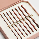 KnitPro Symfonie, juego de agujas de crochet de color rosa en una atractiva caja de almacenamiento de 3,5, 4,00, 4,50, 5,00, 5,50, 6,00, 7,00 y 8,00 mm