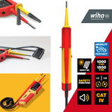 Wiha Comprobador de tensión y paso eMobility, 12-1.000 V CA, CAT IV incl. 2 pilas AAA (44319)