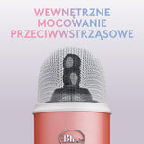 Logitech G Blue Yeti Micrófono USB para Streaming de Gaming, Software Blue VO!CE, PC, Podcast, Estudio, Mic para Ordenador, Temas únicos de Streamlabs, Acabado de Edición Especial - Rosa