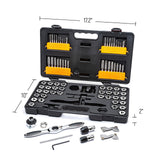 GearWrench 3887 Juego de Llaves de Machos y Terrajas de Trinquete SAE y Métrico, 77 Piezas