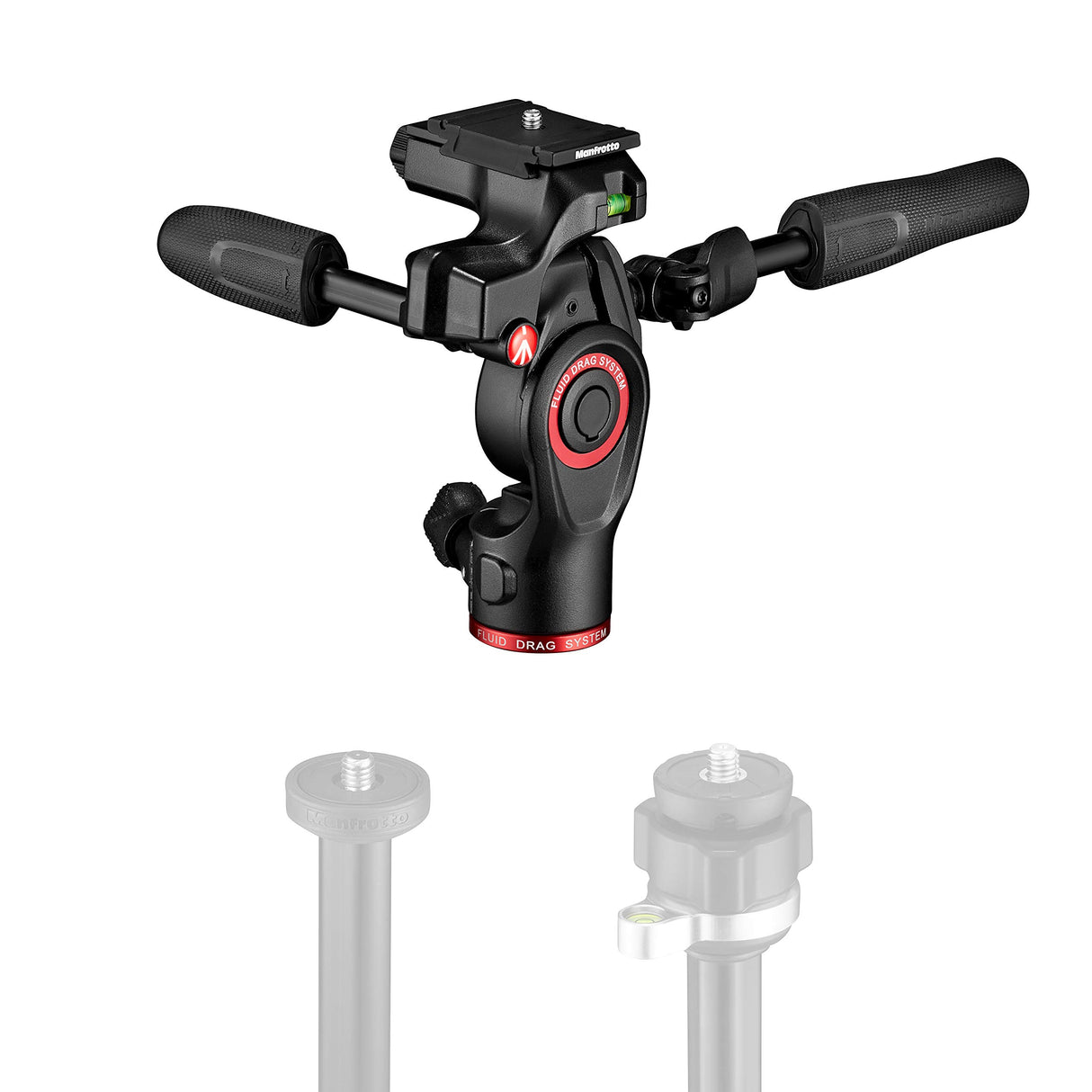 Manfrotto Befree 3-Way Live Head- Cabezal de 3 Vías para Trípodes, Cabezal de Aluminio Fluido para Cámaras y Videocámaras de hasta 6 kg, Ultracompacto - Para Creación de Contenidos, Fotos y Videos