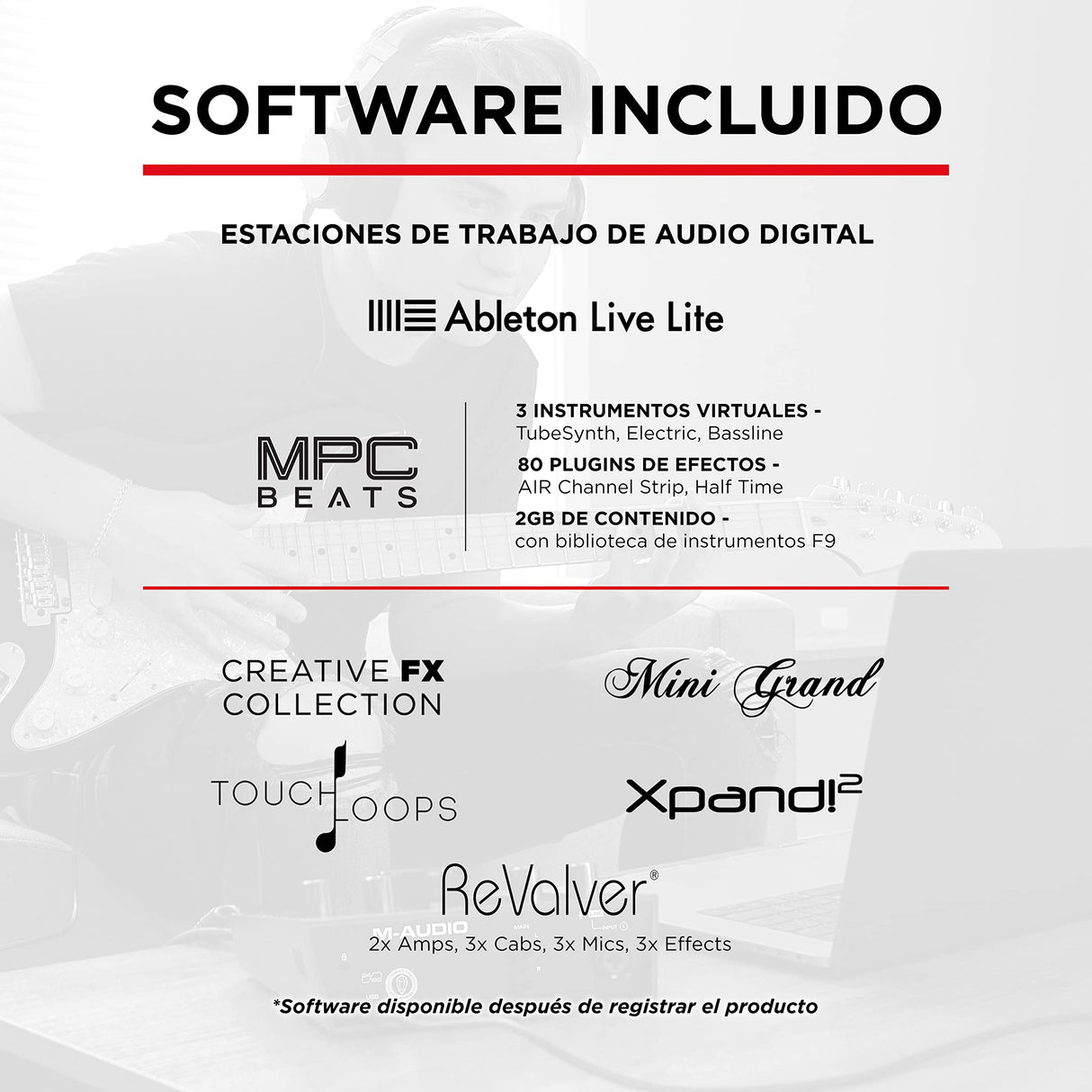 M-Audio AIR 192|4 - Interfaz de audio, Tarjeta de sonido USB, USB-C, 2 entradas, 2 salidas, software de estudio, para grabación de instrumentos, producción musical y monitorización