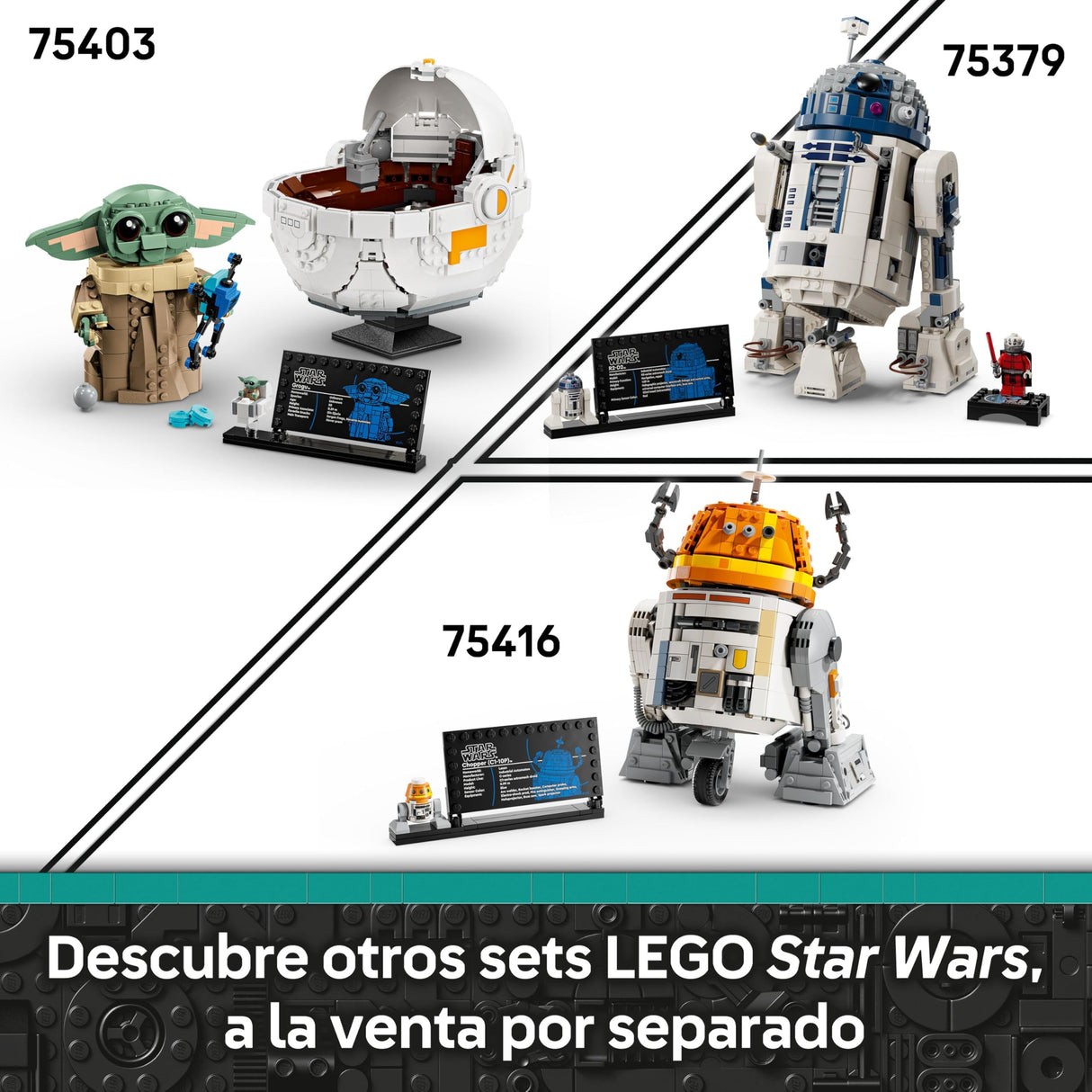 LEGO Star Wars 75416 Droide Astromecánico Chopper (C1-10P) - Juguete de Ahsoka - Figura Articulada - Cabeza Móvil Activada por Palanca y Extremidades Ajustables - Regalo para Niños y Niñas de 10+ Años