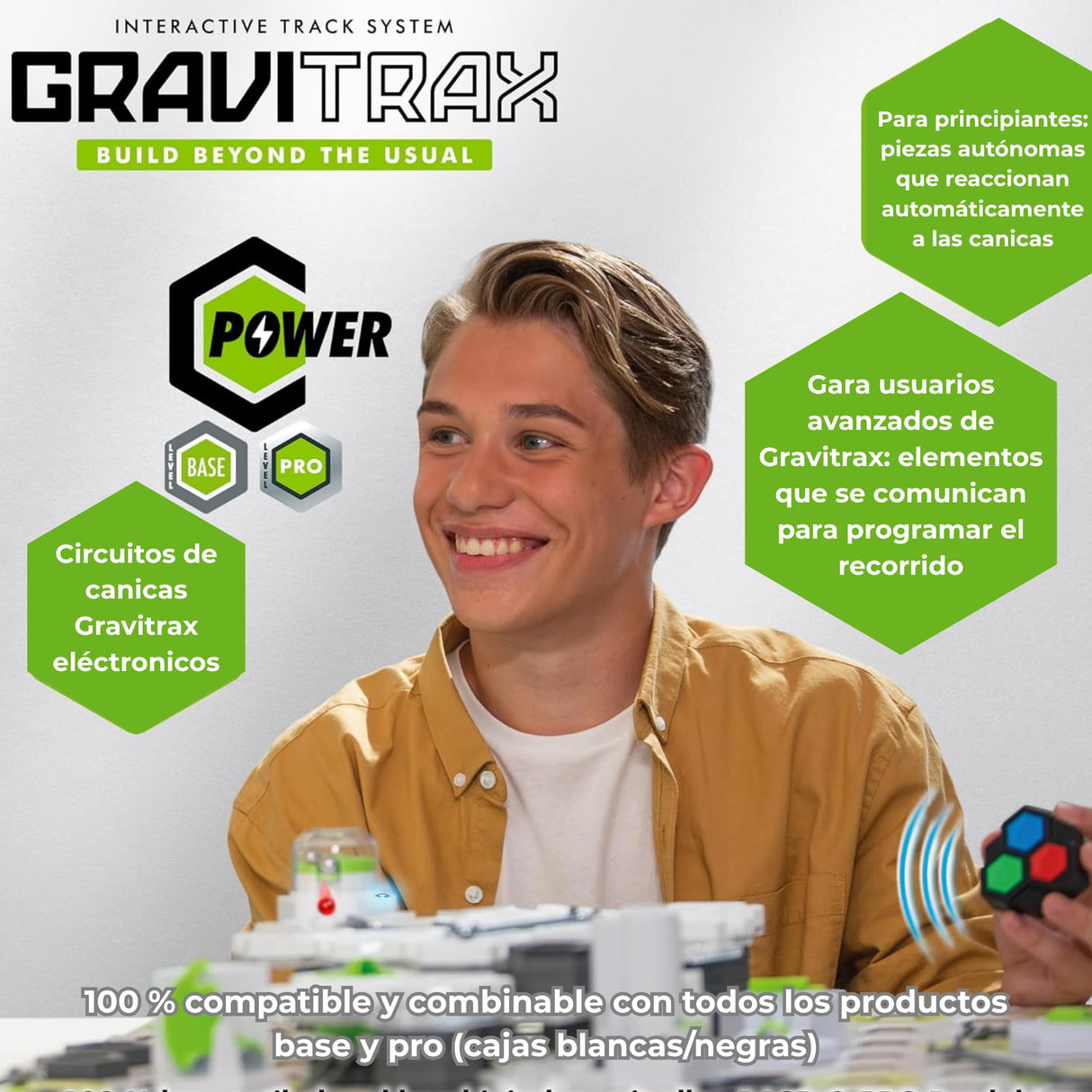 Ravensburger - Gravitrax Power | Circuito Canicas Con 100 Piezas | Rompecabezas Niños Con Canicas | Juegos Para Niños De 8 Años | Juegos Mesa Compatibles Con Todos Los Gravitrax