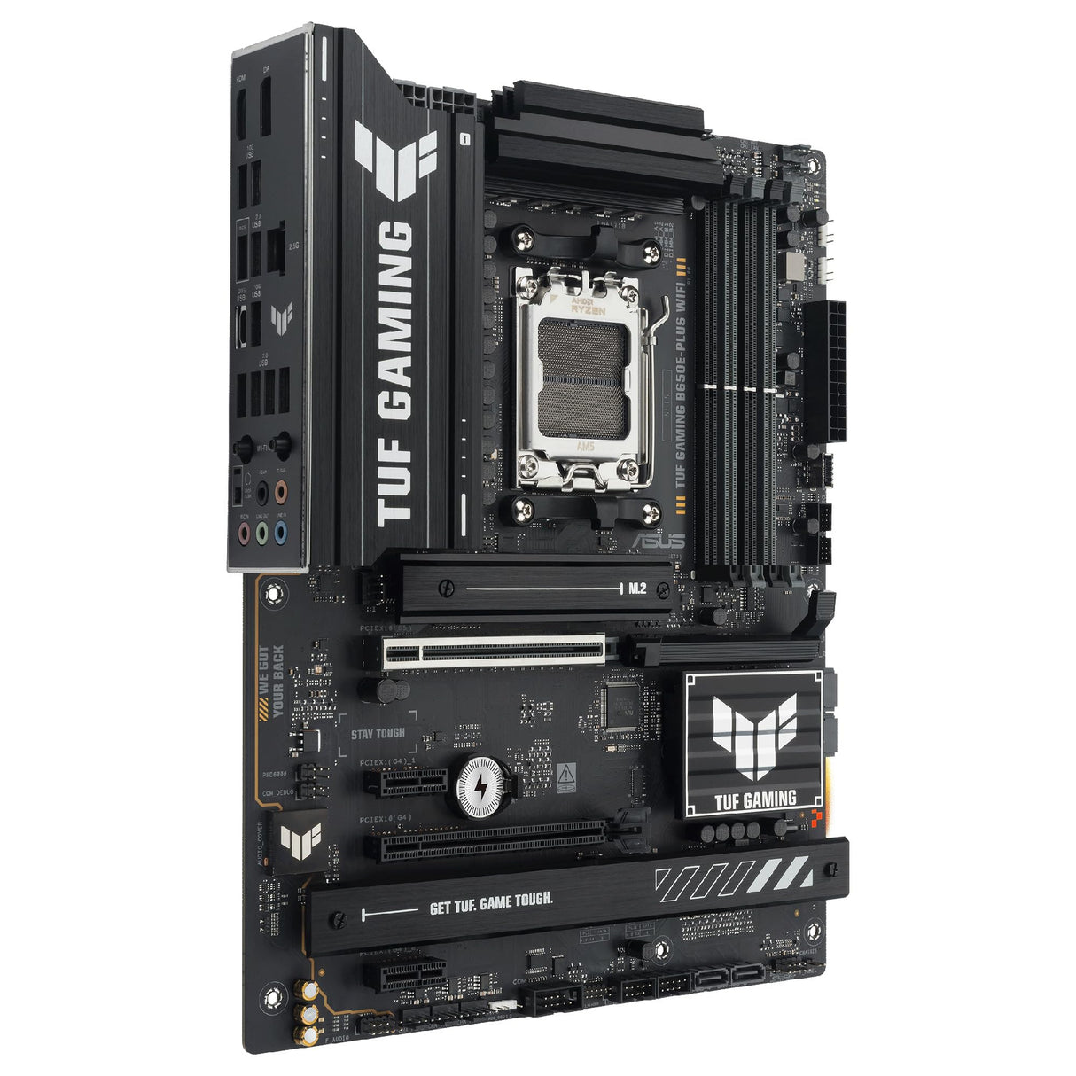 ASUS TUF Gaming B650E-PLUS WiFi - Placa Base AMD B650 ATX, 12+2+1 etapas de Potencia 80A, DDR5, PCIe 5.0, M.2, Wi-Fi 6E, 2.5Gb Ethernet, DisplayPort, HDMI, USB Tipo-C, BIOS Flashback, Aura Sync