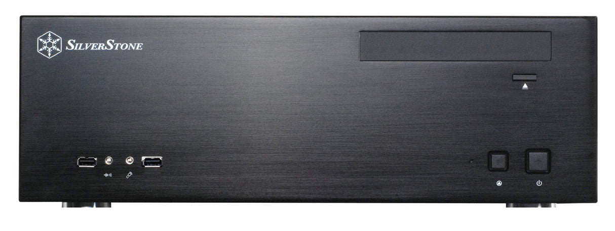 SilverStone SST-GD04B USB 3.0 - Grandia HTPC Micro ATX Carcasa de Ordenador, Rendimiento silencioso con Alto Flujo de Aire, Negro