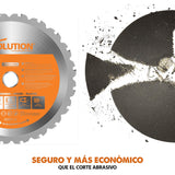Evolution - Sierra tronzadora multimaterial Rage 4, corta madera, metal y plástico,
