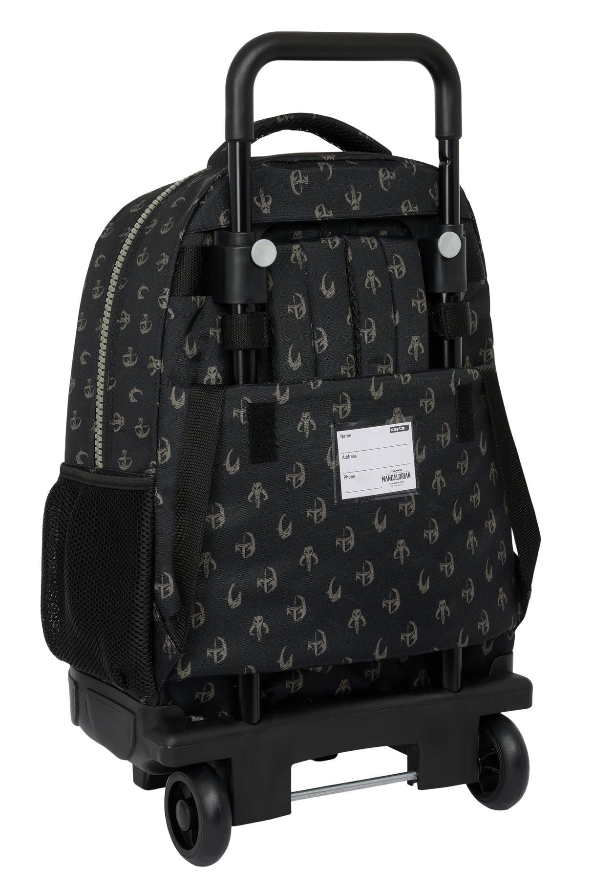 Safta THE MANDALORIAN THIS IS THE WAY - Mochila Grande con Ruedas, Compacta, Extraíble, Ideal para Niños de Diferentes Edades, Cómoda y Versátil, Calidad y Resistencia, 33x22x45 cm, Color Negro