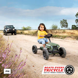 Berg Pedal-Gokart Buzzy Jeep Sahara | Vehículo Infantil, Coche a Pedales, Seguridad y Estabilidad, Juguete para niños Adecuado para niños de 2 a 5 años, Verde