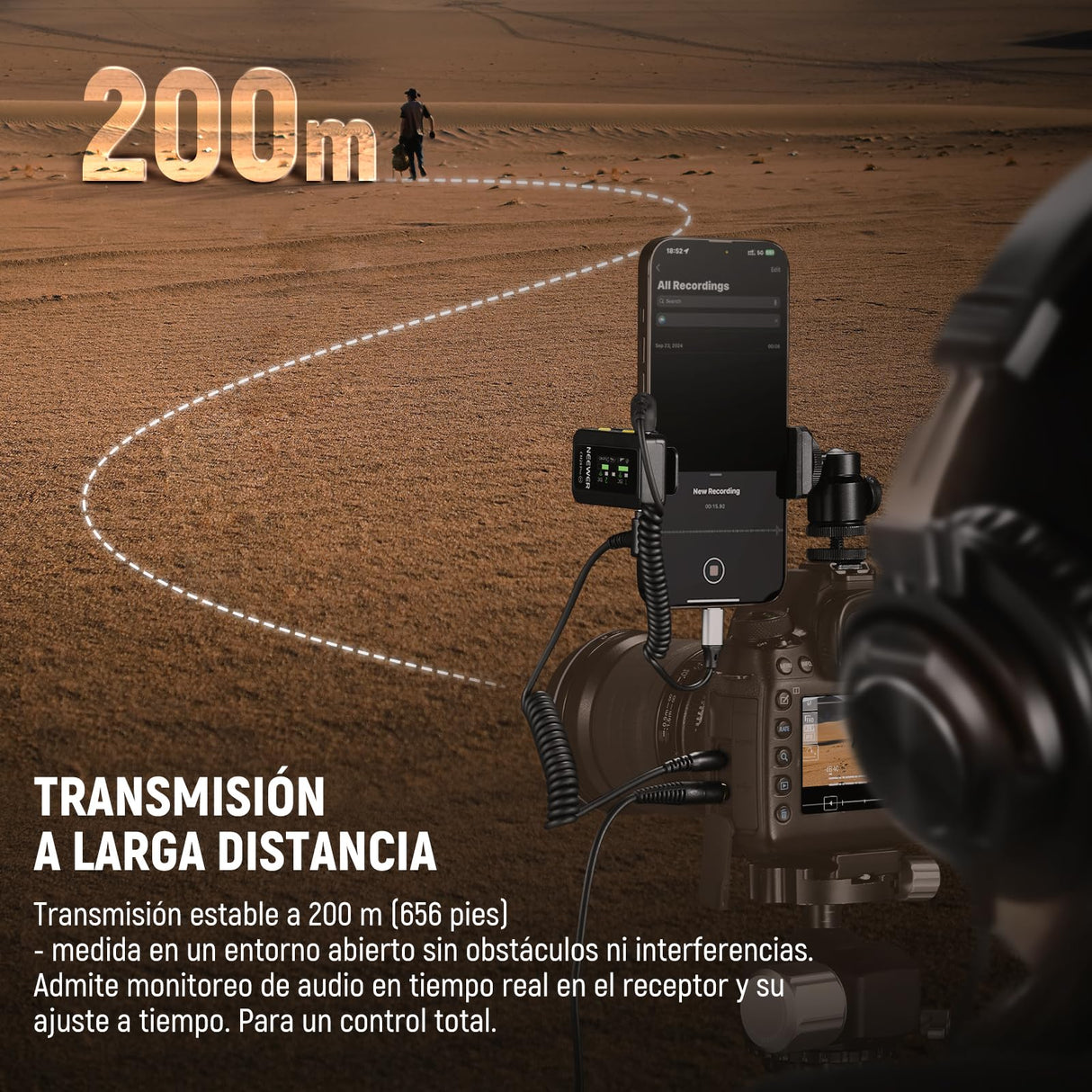 NEEWER CM28 Pro Micrófono Solapa Lavalier Inalámbrico con Estuche Carga 48KHz Audio Sin Comprimir 16 bits Cancelar Ruido Almacenar 4GB Grabación 9 Horas Compatible con iPhone iPad Android Cámara PC