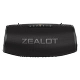 Zealot Altavoz Bluetooth Grande 80W de Potencia con Luz LED, Altavoces Inalámbricos 16000mah Batería, Autonomía de 40 Horas, Puerto de AUX, USB, Tarjeta TF, Bluetooth 5.2, IP67 Impermeable, Negro