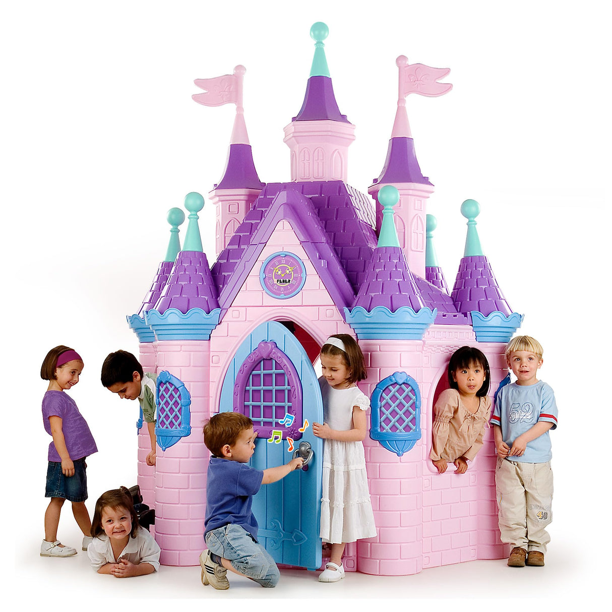 FEBER - Super Palace Palacio Infantil, Picaporte con Sonidos, Colores Luminosos y Resistentes a la Luz, Gran Resistencia y Fácil Montaje, Niños Desde 3 hasta los 10 años, Famosa (800003254)