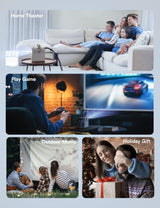 Proyector Portátil, WOLFANG Proyector 4K Soporte, Mini Proyector Portátil 5G WiFi Bluetooth, Full HD 1080P Nativo, 15000 Lúmenes, para Movil/Teléfono/PC/PS4/TV Stick/HDMI, Ideal para Niños como Regalo