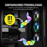 Corsair iCUE LC100 Paneles de iluminación para chasis - Minitriángulos - Kit de inicio de 9 paneles (81 LED con difusión de la luz, Sencillo acoplamiento magnético, iCUE Lighting Node PRO incluido)