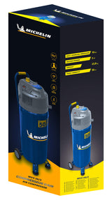 MICHELIN - Compresor de aire vertical MVX50/2 - Tanque de 50 litros - Sin aceite - Motor de 2 CV - Presión máxima 10 bar - Flujo de aire 220 l/min - 13,2 m³/h