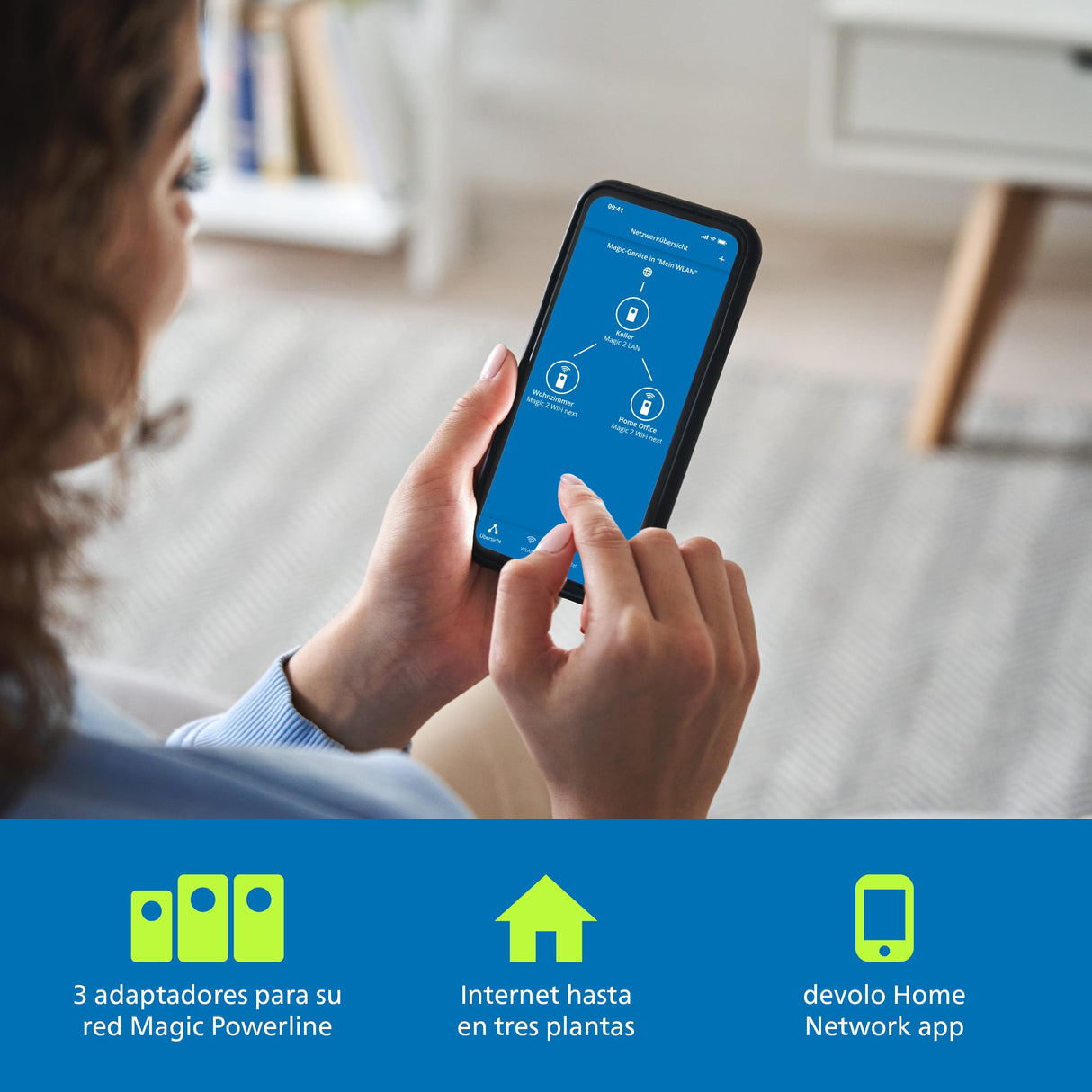 Devolo Magic 2 WiFi 6 Multiroom Kit, Adaptador WiFi Powerline, hasta 2.400 Mbps, Toma Mesh WiFi, 2X conexión Gigabit LAN, Punto de Acceso, Blanco