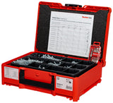 fischer Tanos-Box PowerFast II - Juego de tornillos para aglomerado (cabeza avellanada, estrella interior TX, rosca completa y parcial, para un procesamiento rápido y flexible, incluye juego ProfiBit)