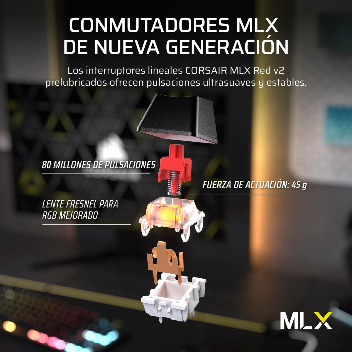 CORSAIR K70 CORE TKL WIRELESS RGB Teclado Mecánico Tenkeyless para Juegos – Interruptores Lineales CORSAIR MLX Red v2 Prelubricados, SOCD, Amortiguación Acústica, Tapas de ABS, QWERTY ES – Negro