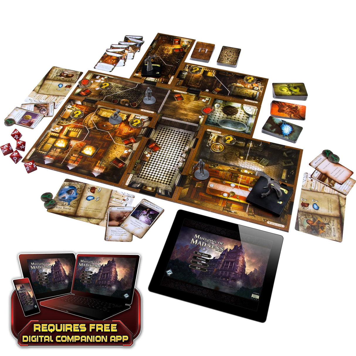 Fantasy Flight Games, Mansions of Madness Second Edition , Board Game , Ages 14+ , 1-5 Players , 120-180 Minute Playing Time