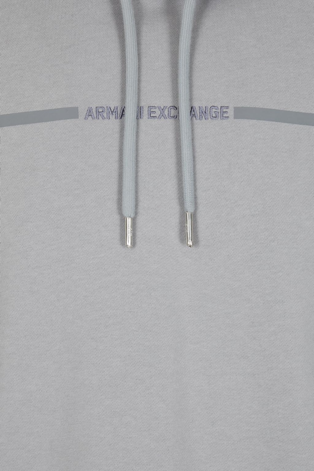 Armani Exchange Line Logo-Sudadera con Capucha, Gris Claro, S para Hombre