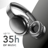 Music Sound - VIBRA - Auriculares Bluetooth inalámbricos con tecnología Active Noise Cancelling - Eliminan el Ruido Ambiental - Diadema Ajustable - 35 Horas de autonomía - Negro