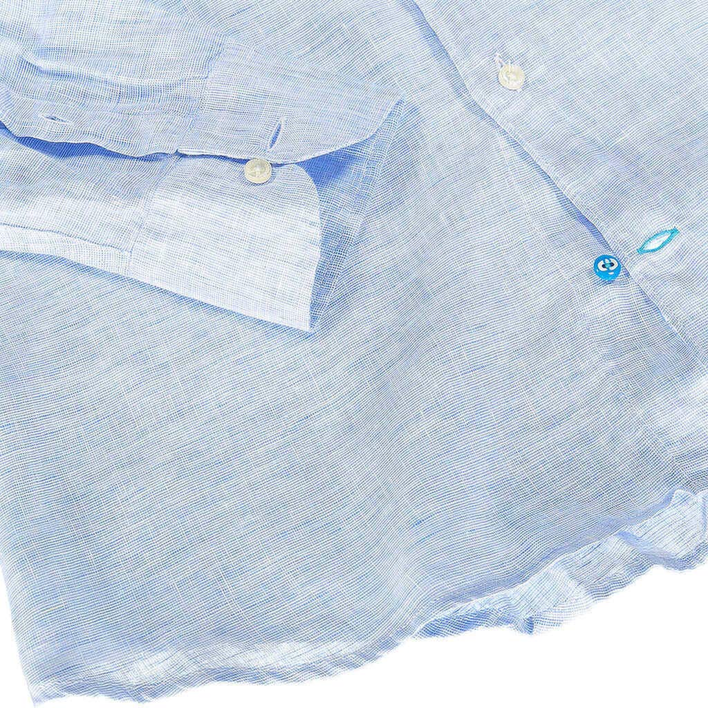 Panareha Camisa Polera Hombre Lino MAMANUCA Azul Claro (L)