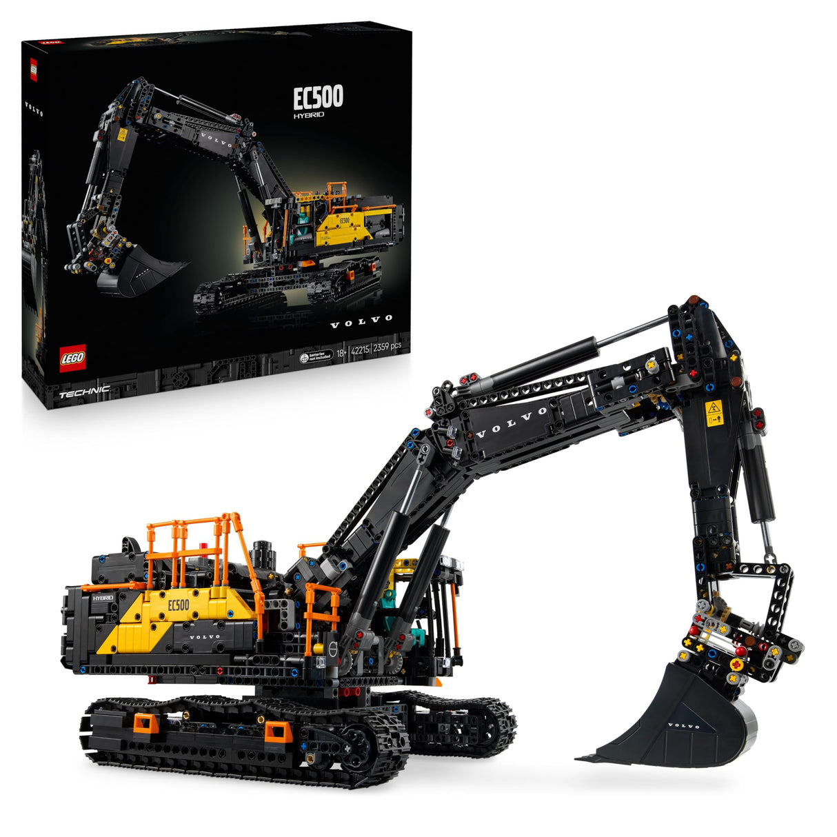 LEGO Technic Excavadora Volvo EC500 Hybrid - Kit de Maquetas para Adultos de Vehículo de Obra Motorizado con Brazo Móvil, Orugas, Martillo y Pala - Idea de Regalo para Hombres 42215