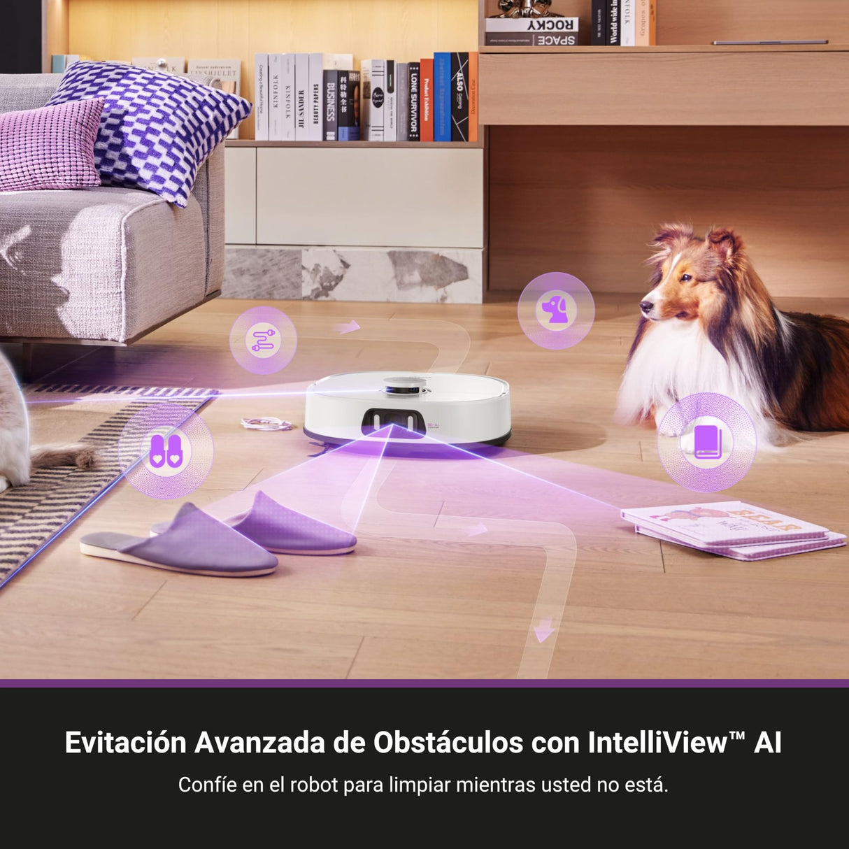 Eureka J15 Ultra Robot Aspirador,19,000Pa, con Mopa,75℃ de Agua Caliente, Cepillo Lateral Extensible, Mapeo Impulsado por Inteligencia Artificial,robot aspirador y fregasuelos autovaciado