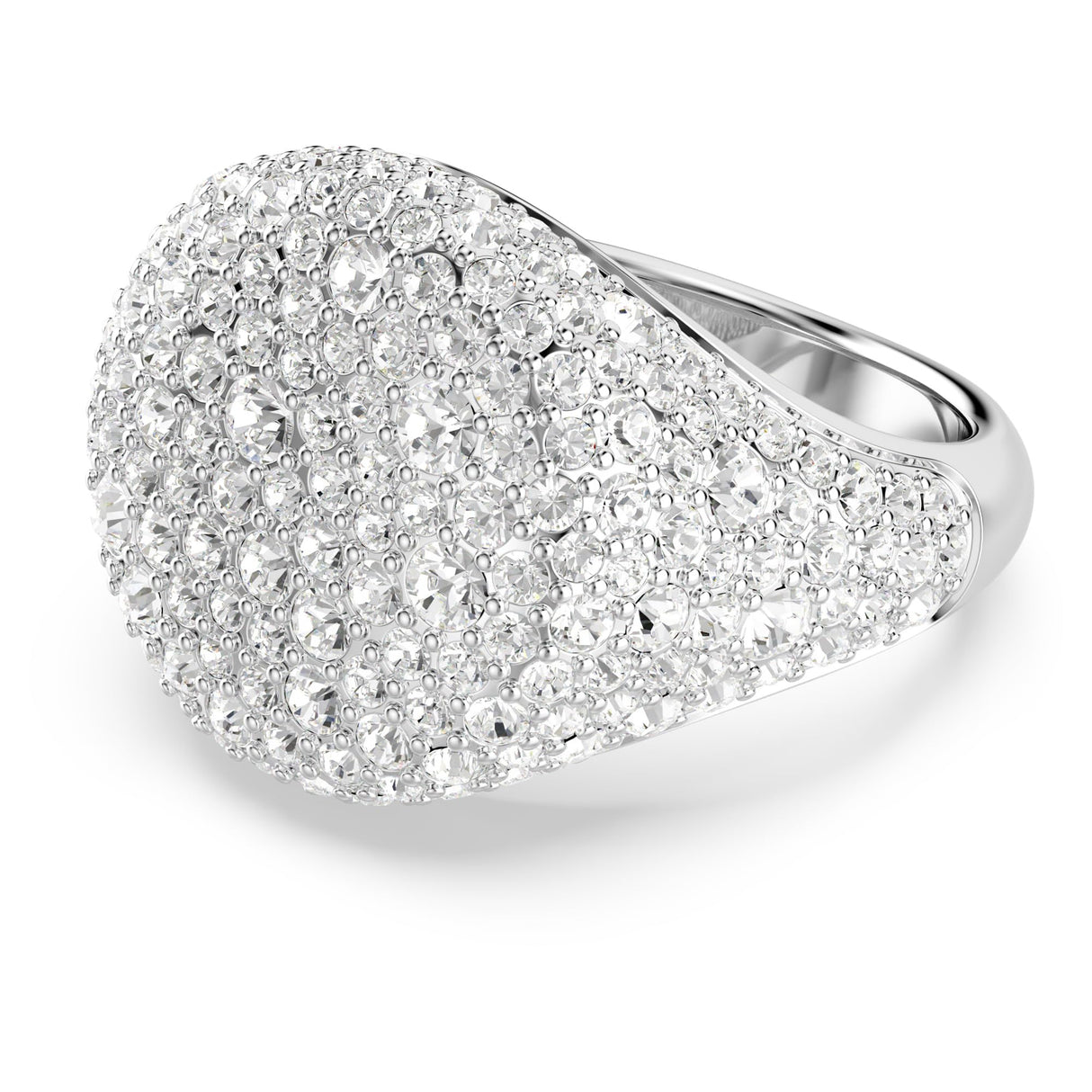Swarovski Anillo de cóctel Meteora, Blanco, Baño de rodio, 52