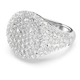 Swarovski Anillo de cóctel Meteora, Blanco, Baño de rodio, 52