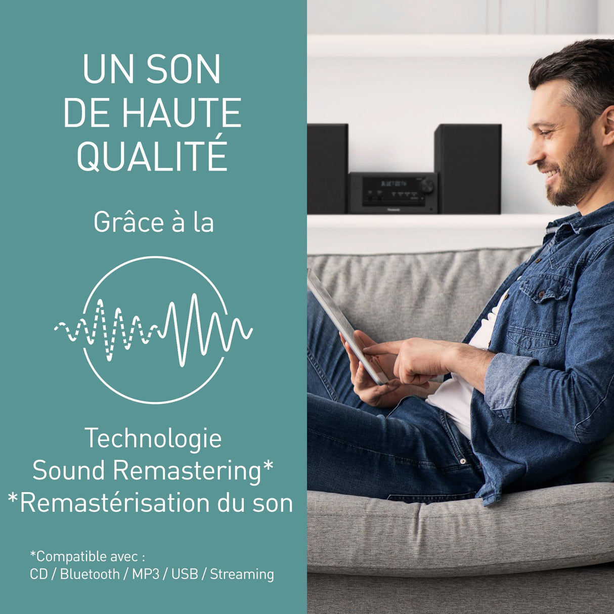 Panasonic SC-PM702EG-K Neat - Sistema estéreo Compacto de Alta fidelidad con CD, Radio Dab+/FM, USB y Bluetooth, Altavoces de 80 W, Control de Graves, Color Negro.