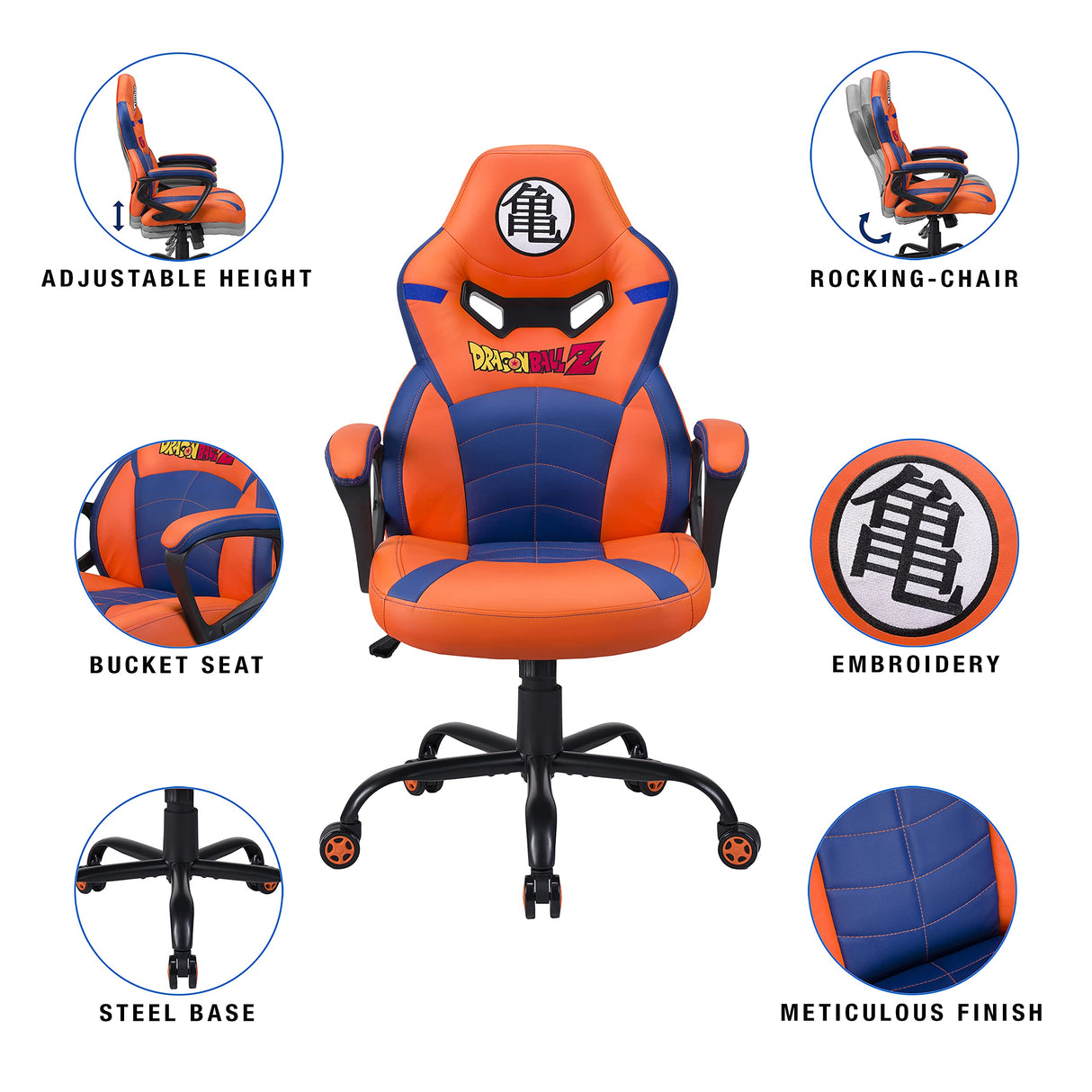 Subsonic, Silla Gaming Junior de Dragon Ball, Poliuretano, Naranja