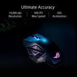 ASUS ROG Spatha X Wireless Gaming Mouse (Magnetic Charging Stand, 12 Programmable Buttons, 19,000 DPI, Push-fit Hot Swap Switch Sockets, ROG Micro Switches, ROG Paracord and Aura RGB Lighting)