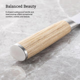 KAI Shun Classic White cuchillo de cocina japonés 20 cm de longitud de hoja - Cuchillo de Damasco 32 capas núcleo VG MAX - 61 (±1) HRC - Mango de madera Pakka - Hecho en Japón - Cuchillo de cocina
