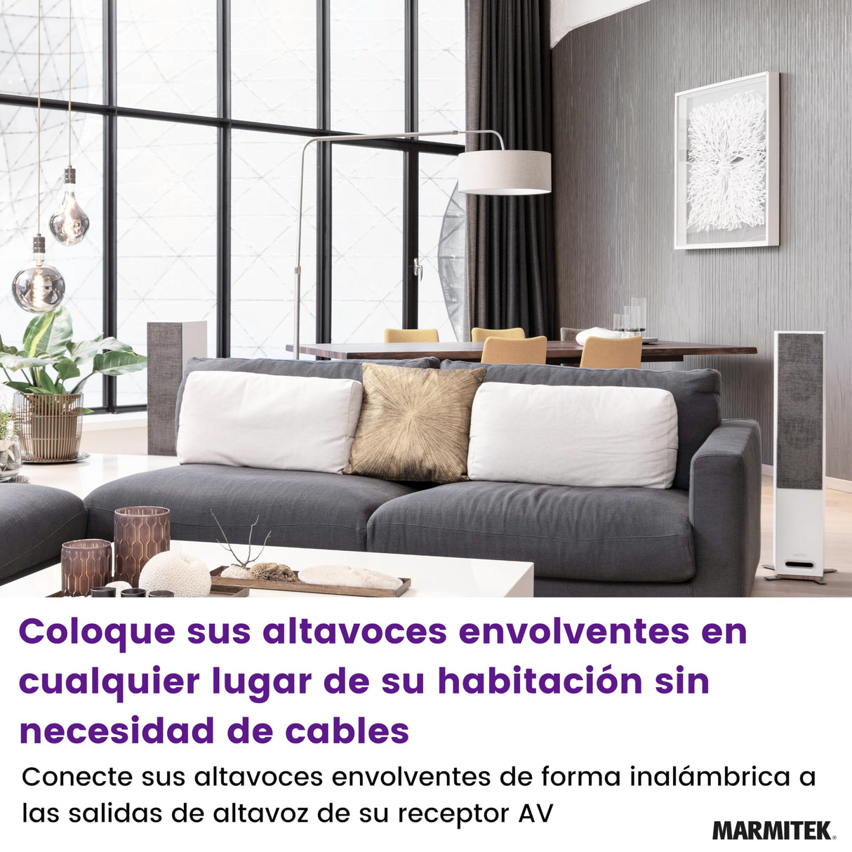 Marmitek Transmisor de Audio para Altavoces Speaker Anywhere 650 - Transmisión Digital sin Latencia - Conexión Inalámbrica de Altavoces Envolventes Inalámbrica
